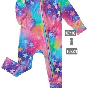 Rainbow Star Kids One-Piece Pajamas - Multicolor ZIPPY Bamboo
